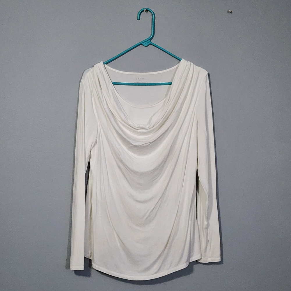 Elegant White Draped Top